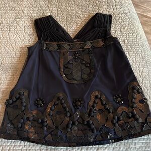 Elegant Black Embellished Women's Top